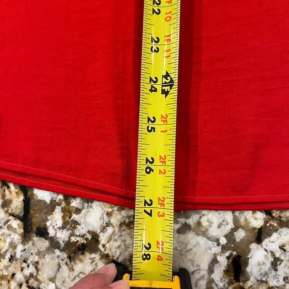 CAbi Aurora Vermillion Bright Red Ruched Sleeved V-Neck Blouse - SIZE M - Picture 8 of 8